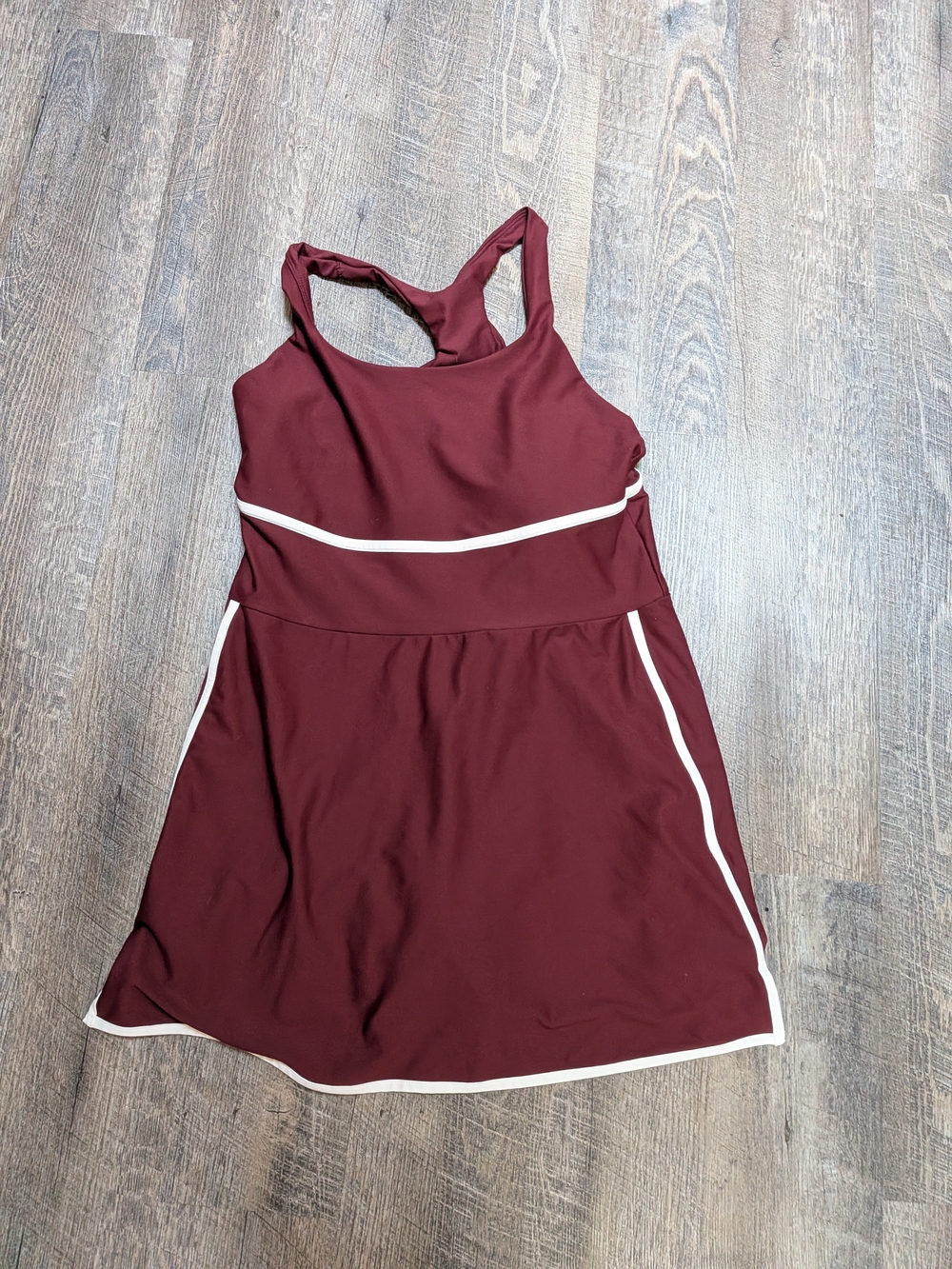 Old Navy Maroon Dress with White Trim